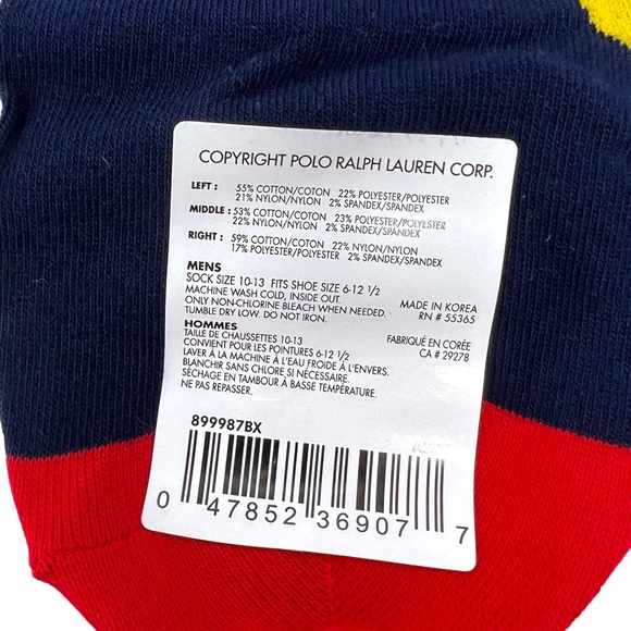 POLO RALPH LAUREN Mens Cortina Bear 3-Pack Socks Gift Set - Picture 13 of 13